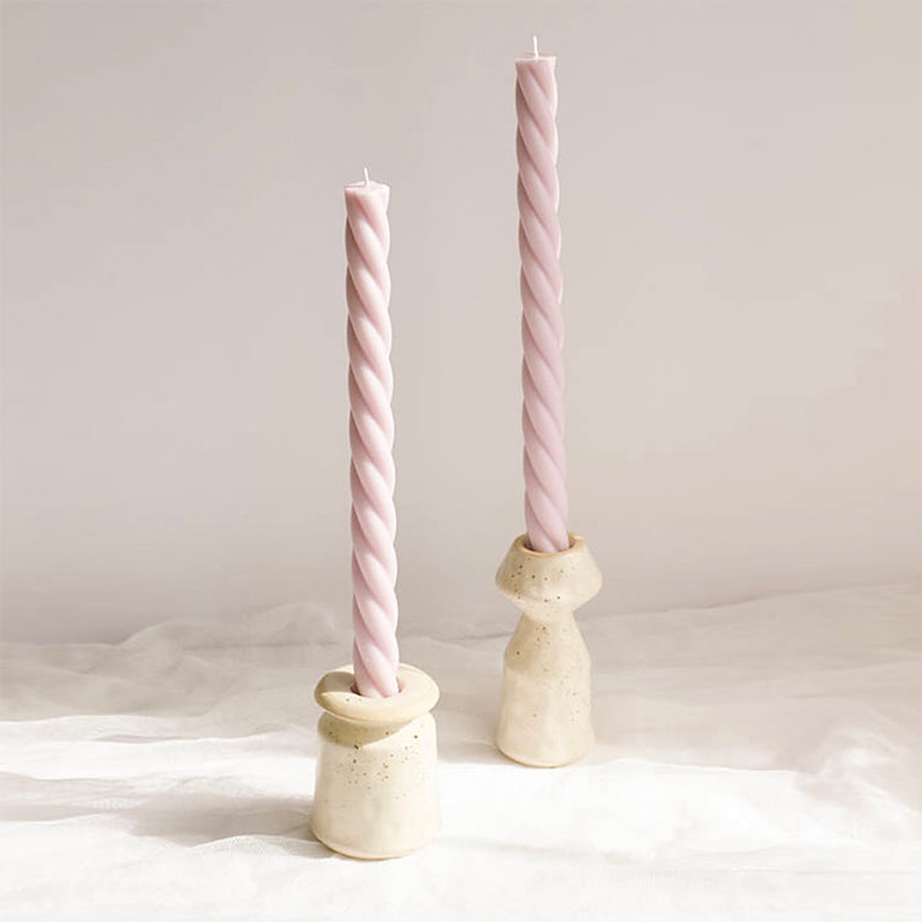 Twisted Tapered Decorative Candles Set of 2