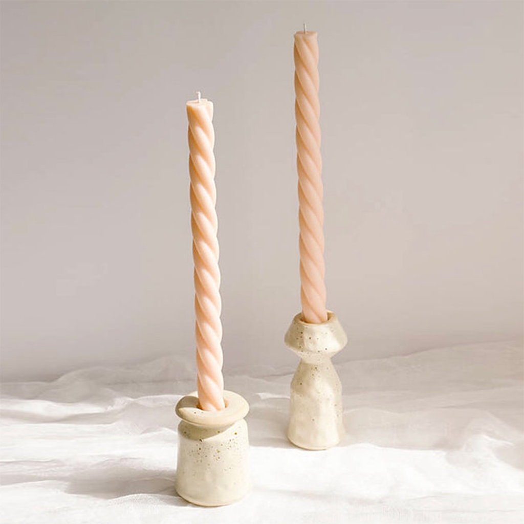 Twisted Tapered Decorative Candles Set of 2