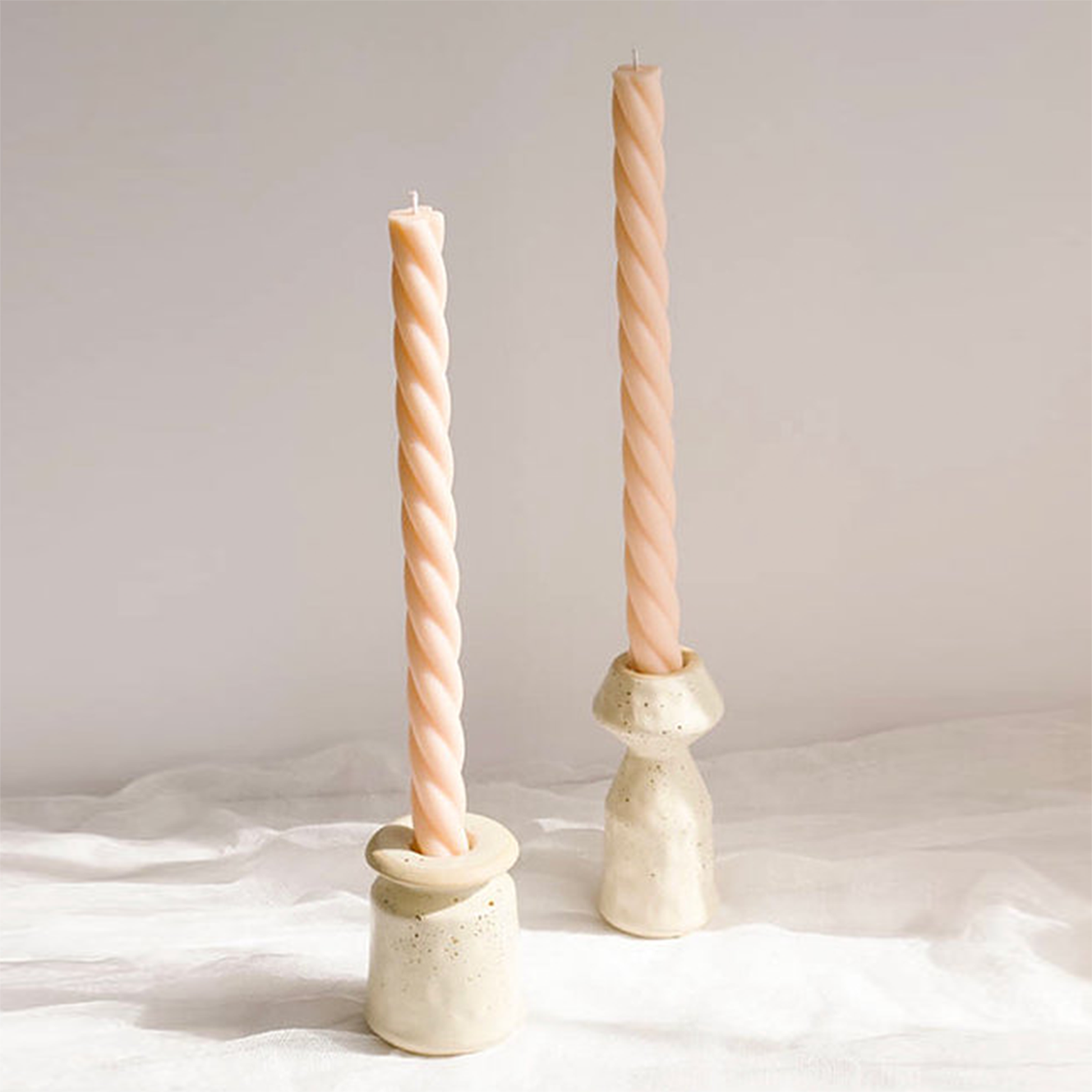 Twisted Tapered Decorative Candles Set of 2
